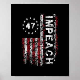 Poster Anti Trump Impeachment 47 Trump 47º Presidente Ban