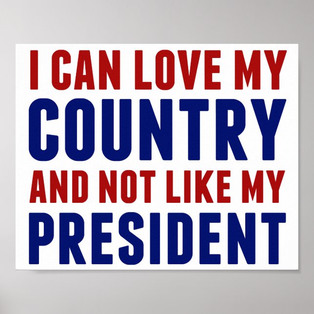 Poster Anti Trump Patriótico Não Meu Presidente (Frente)