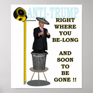 Poster Anti Trump / Right where you be-long,