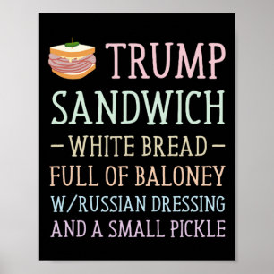 Poster Anti Trump Sinal de Sandwich Engraçado