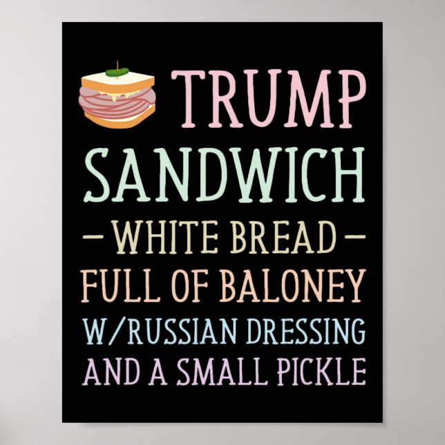 Poster Anti Trump Sinal de Sandwich Engraçado (Frente)