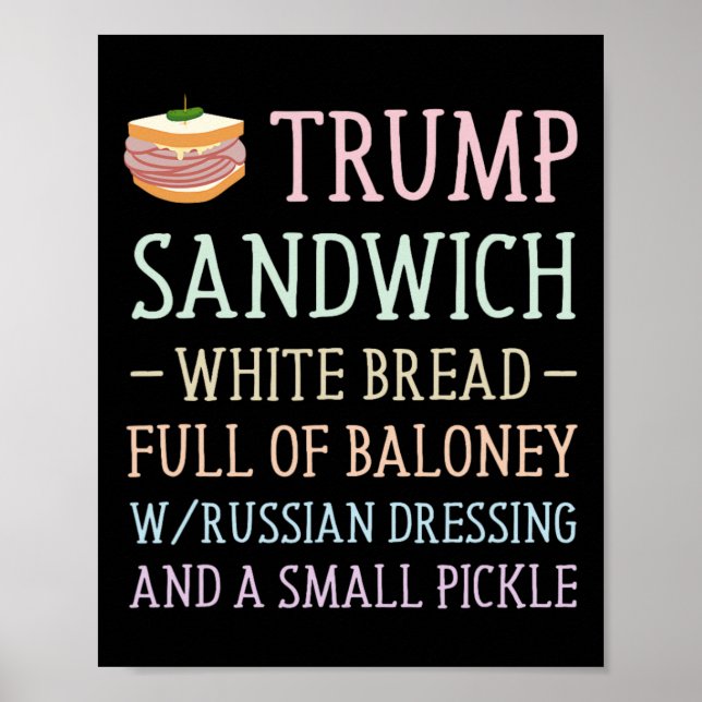 Poster Anti Trump Sinal de Sandwich Engraçado (Frente)