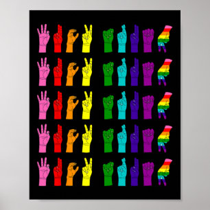 Poster Anti Trump Sinal Language Asl Lgbtq Pride 20