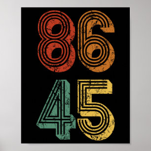 Poster Anti Trump T Shirt 86 45 Resiste No Donald Retro G