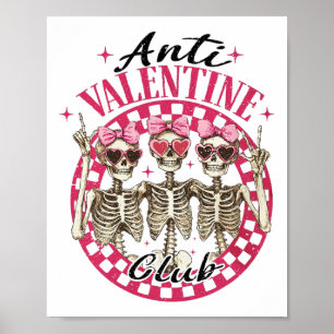 Poster Anti Valentine Club Funny Dia de os namorados Vint