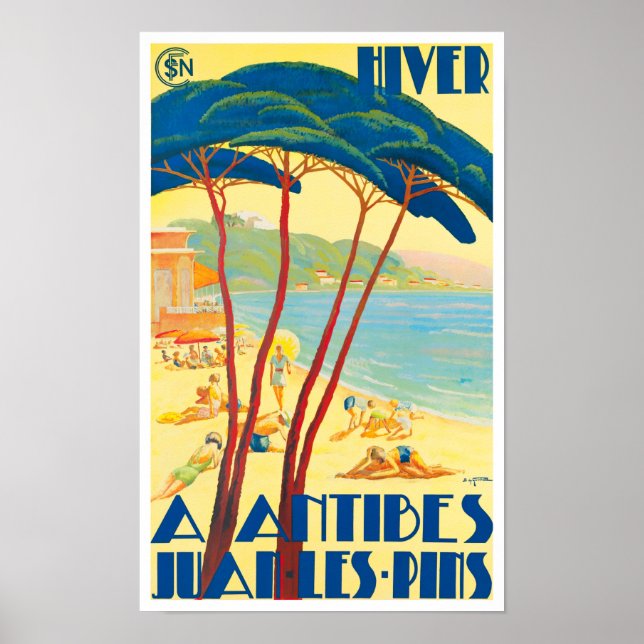 Poster Antibes France viagens vintage (Frente)