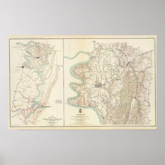 Poster Antietam, Harper's Ferry, Sharpsburg (Frente)