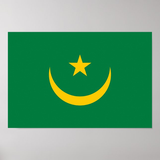 Poster Antiga bandeira da Mauritânia (Frente)