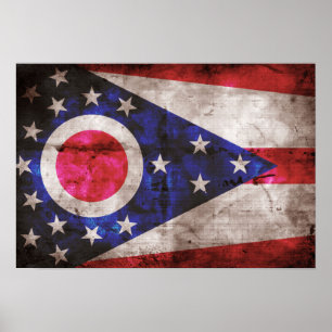 Póster Antiga bandeira de Ohio;