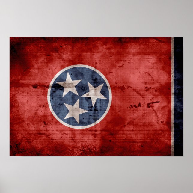 Póster Antiga bandeira do Tennessee; (Frente)