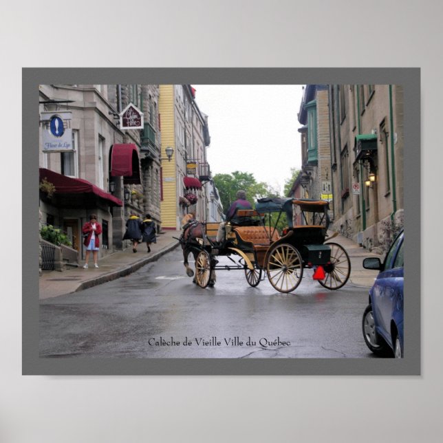 Póster Antiga Carruagem de Cavalo de Québec (Frente)