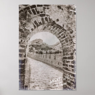 Poster Antiga China A antiga paisagem de defesa do muro E
