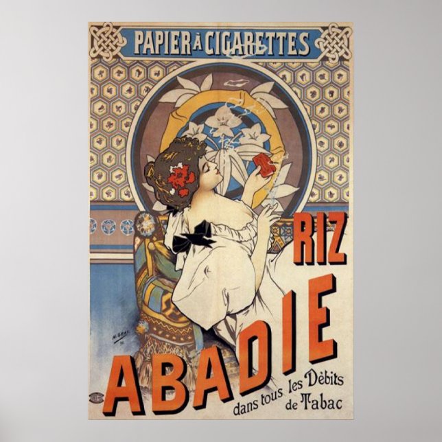 Póster antiga coleção publicitária, vinheta, cigarro (Frente)