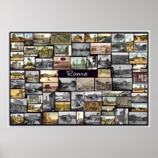 Póster Antiga Collage Roma