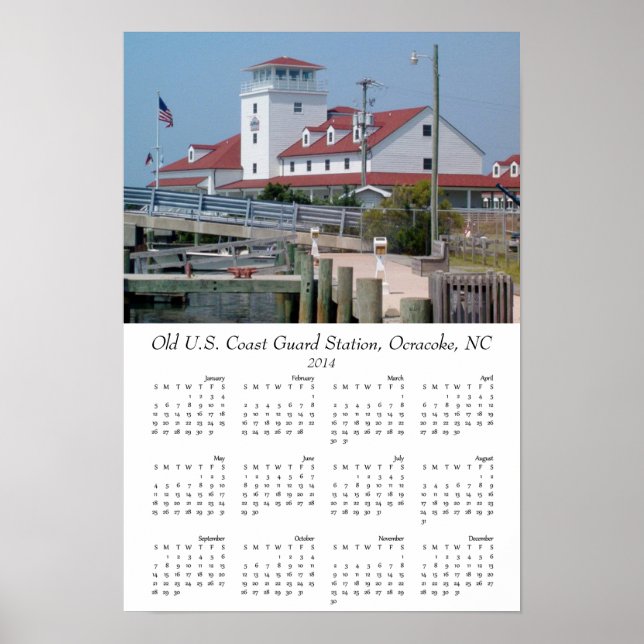 Póster Antiga Estação da Guarda Costeira Outer Banks Ocra (Frente)