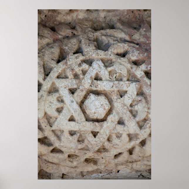 Póster Antiga Estrela de David esculpindo Israel (Frente)