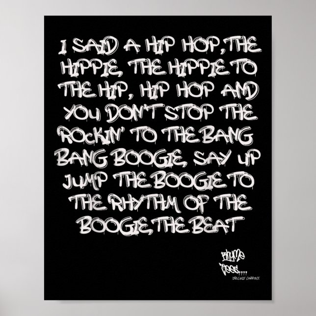 Poster Antiga Faculdade Rap Hip Hop Merch Lyric Cotação 8 (Frente)