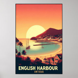 Poster Antiga Harbour de inglês Viagem Vintage 1960