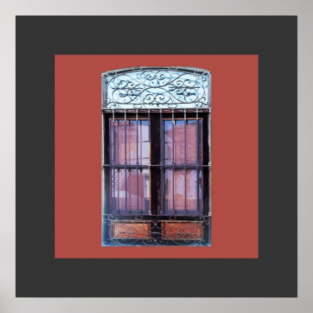 Poster Antiga janela com Grate em Barranco (Frente)