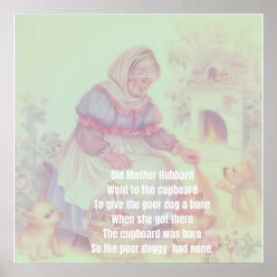 Poster Antiga Mãe Hubbard Rhyme
