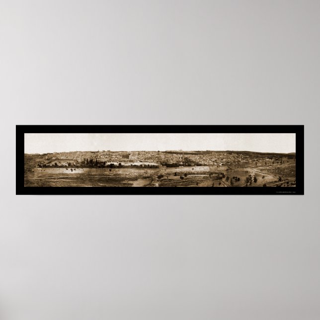 Poster Antiga Panview Jerusalém Foto 1865 (Frente)