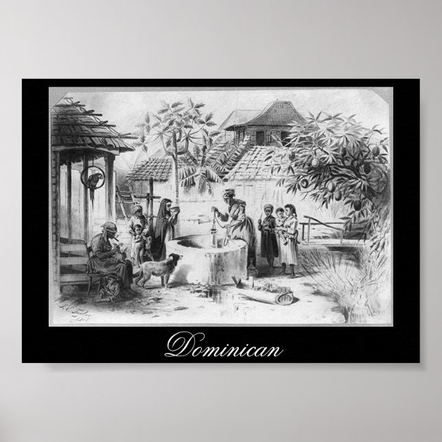 Póster Antiga República Dominicana Pintura por volta de 1 (Frente)