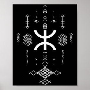 Poster Antiga Tatuagem das Mulheres Berbárias Amazigh