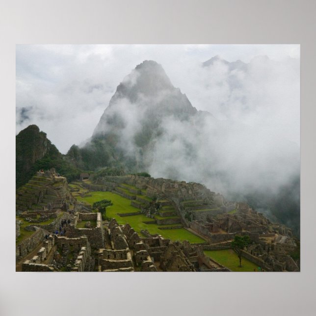 Póster Antigas ruínas de Machu Picchu com Andes (Frente)