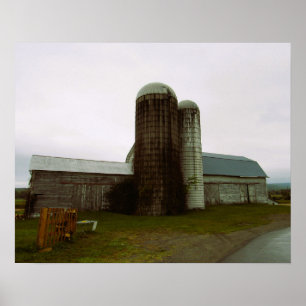 Poster Antigo Barn no Estado de Nova Iorque