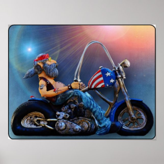 Poster Antigo Biker Americano (Frente)