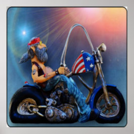 Póster Antigo Biker Americano
