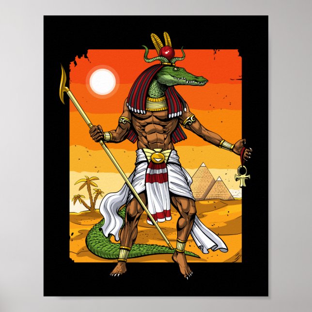 Poster Antigo Deus Egípcio Sobek (Frente)