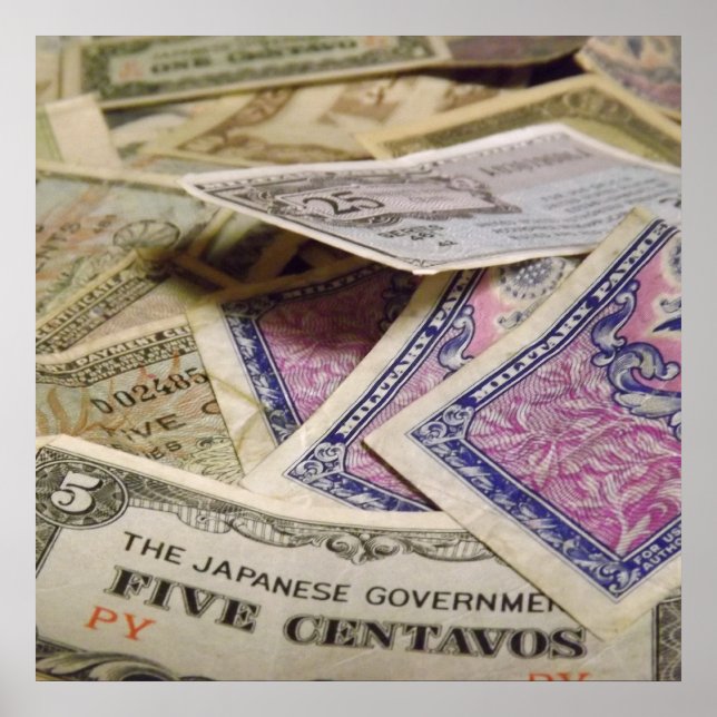 Póster Antigo Dinheiro Militar (Frente)