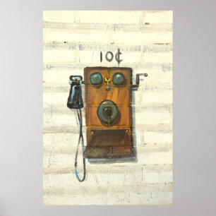 poster antigo do telefone de pagamento
