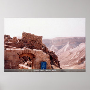 Póster Antigo edifício, Masada, Israel