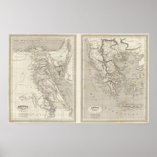 Póster Antigo Egito, Grécia antiga (Frente)