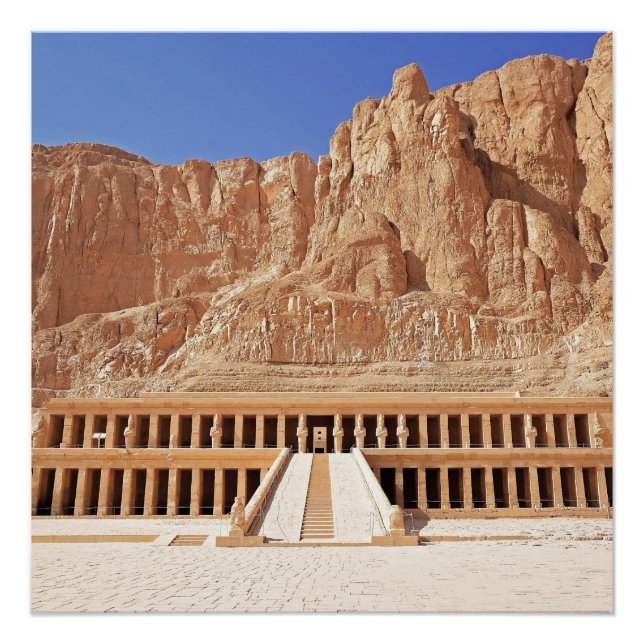 Póster Antigo Egito Hatshepsut Deir Bahri Temple Luxor (Frente)