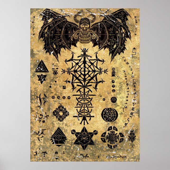 Poster Antigo Livro de Magia (Frente)