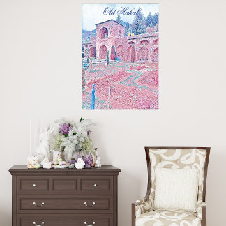 Poster Antigo Mahal Histórico Ruínas Modernas Muralha de