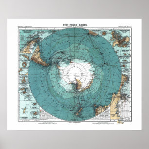 Poster Antigo mapa da Antártica