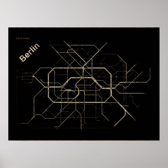 Poster Antigo mapa do metrô de Berlim (Frente)