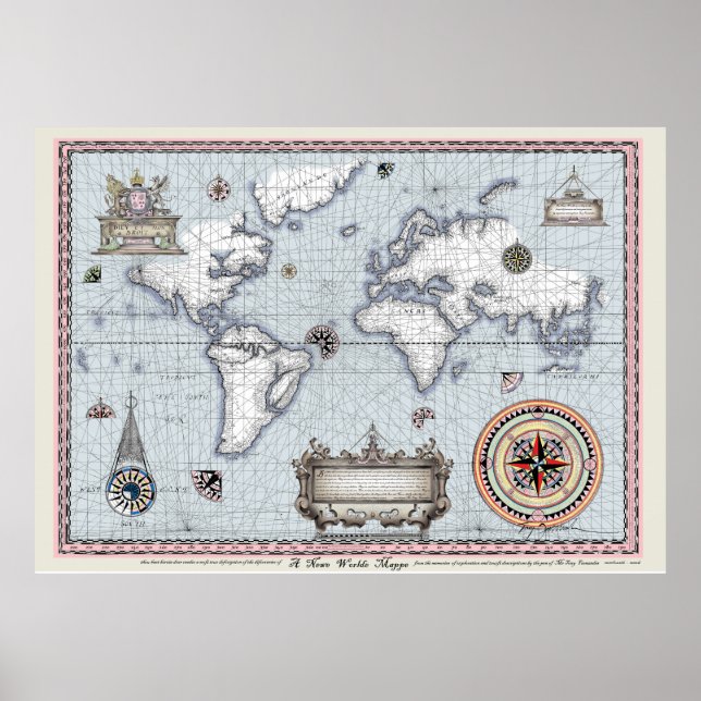 Poster antigo mapa mundial nº 1, tony fernandes (Frente)
