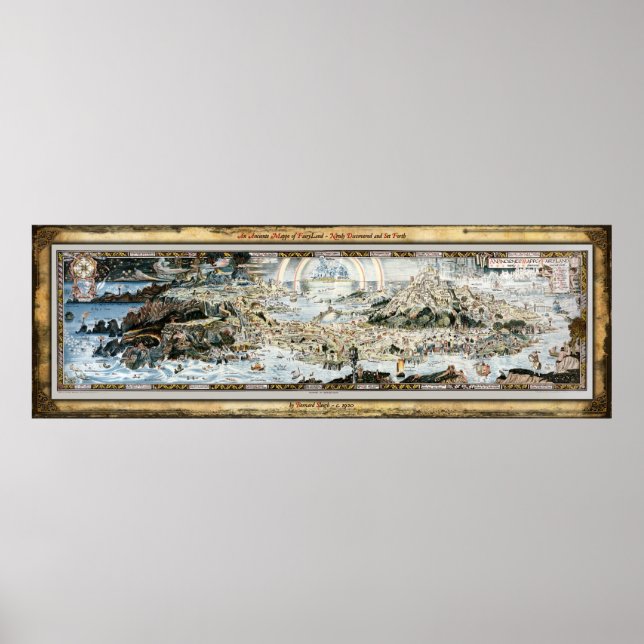 Poster Antigo Mappe da Fairyland (Frente)