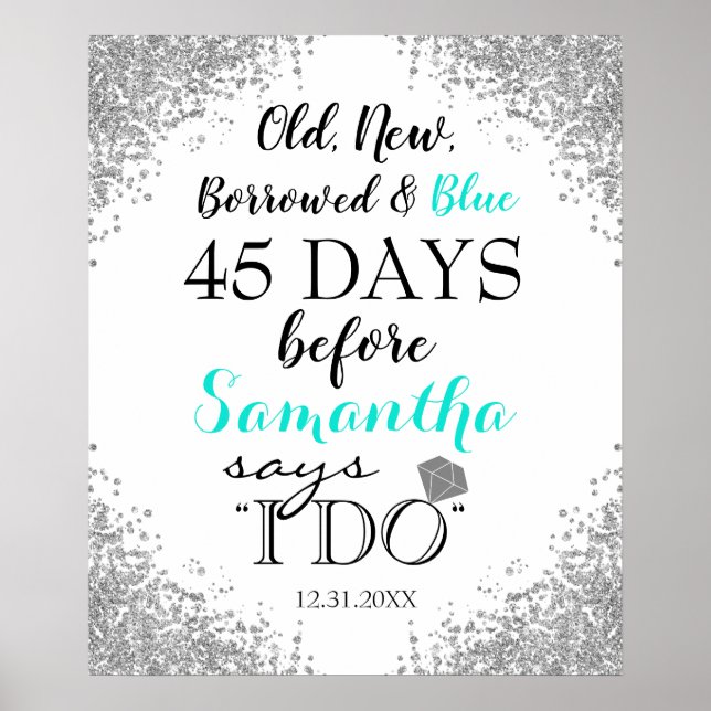 Poster Antigo novo emprestado e azul (Frente)