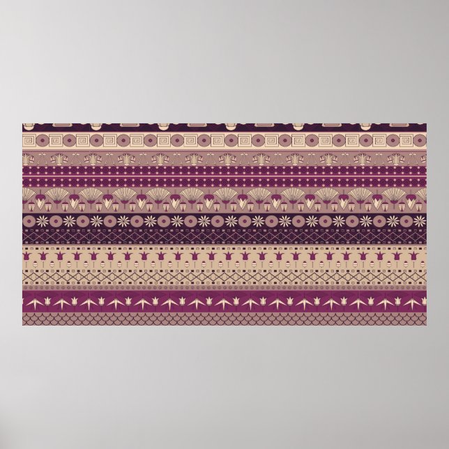 Poster Antigo ornamento Egípcio Padrão sem descontinuidad (Frente)