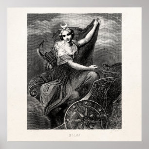 Póster Antigo romano grego de Diana Artemis da deusa do