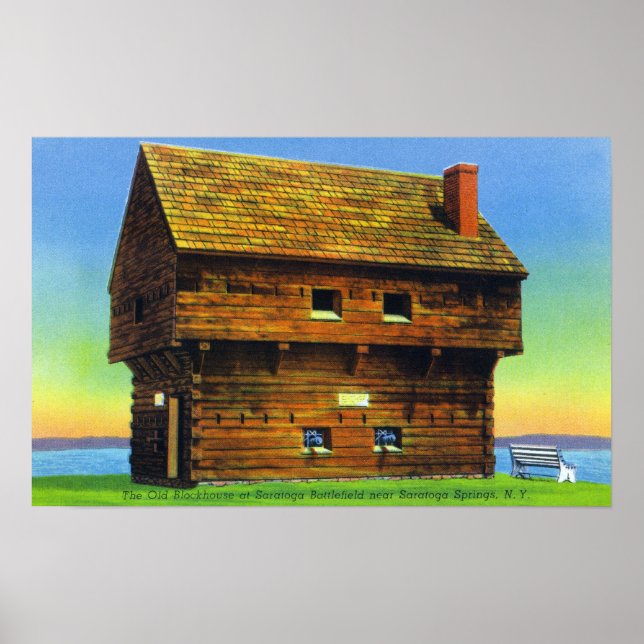 Póster Antigo Saratoga Battlefield Blockhouse Exterior (Frente)