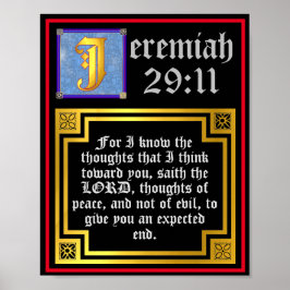 Poster Antigo Testamento Jeremiah 29 11 Citação Iluminada