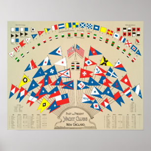 Póster Antigos e atuais Iates Clubs da Nova Inglaterra 18