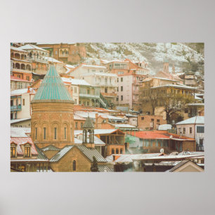 Poster Antigos edifícios históricos de Tbilisi. Viagem do